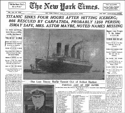 Titanic sinks: Elsie Bannerman survives