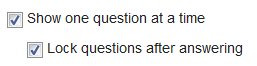 The option to show one question at a time