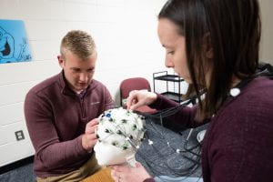 Psychology students work in the culture and development lab at UW-Green Bay.