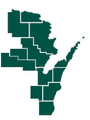 SBCD UW-Green Bay service area map