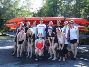 A bunch of exchange students went to the kayaking camping trip a couple of weeks ago. 