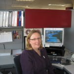 Instructor Rebecca Hovarter shown at her desk.